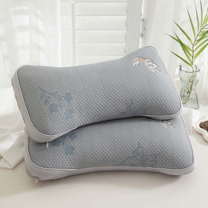 91家纺网 家纺一手货源 找家纺 织布人 2025新款荞麦枕夏季凉感豆豆枕茶叶枕夏凉荞麦枕学生成人家用硬枕 夏凉豆豆颈椎反弓款-反弓蝴蝶灰茶香枕