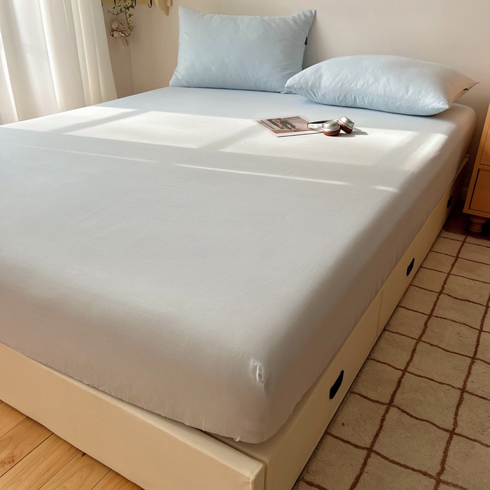 91家纺网 家纺一手货源 找家纺 蜜宿 2025新款A类全棉人字纹床笠（加高） 床笠：樱兰