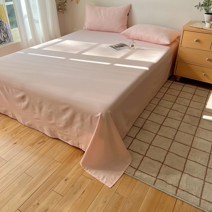 蜜宿 2025新款A类全棉人字纹床单 床单：樱粉