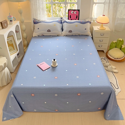 91家纺网 家纺一手货源 找家纺 （总）依庭 2025新款全棉印花花卉款四件套单品系列-单床单