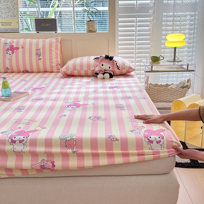 91家纺网 家纺一手货源 找家纺 2025新款老粗布三件套-床笠款 美乐蒂