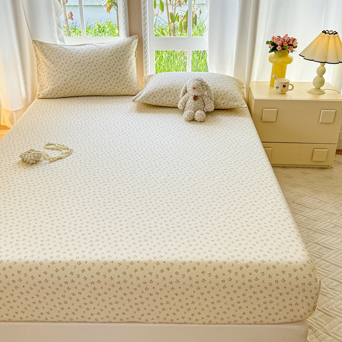 91家纺网 家纺一手货源 找家纺 2025新款老粗布三件套-床笠款 星语