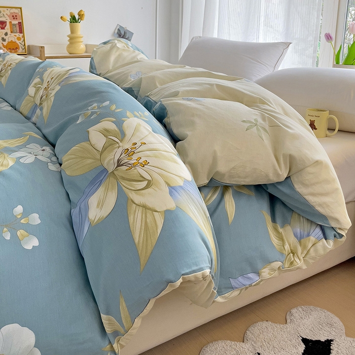 91家纺网 家纺一手货源 找家纺 依庭 2025新款全棉印花花卉款四件套单品系列-单被套 雅韵花香