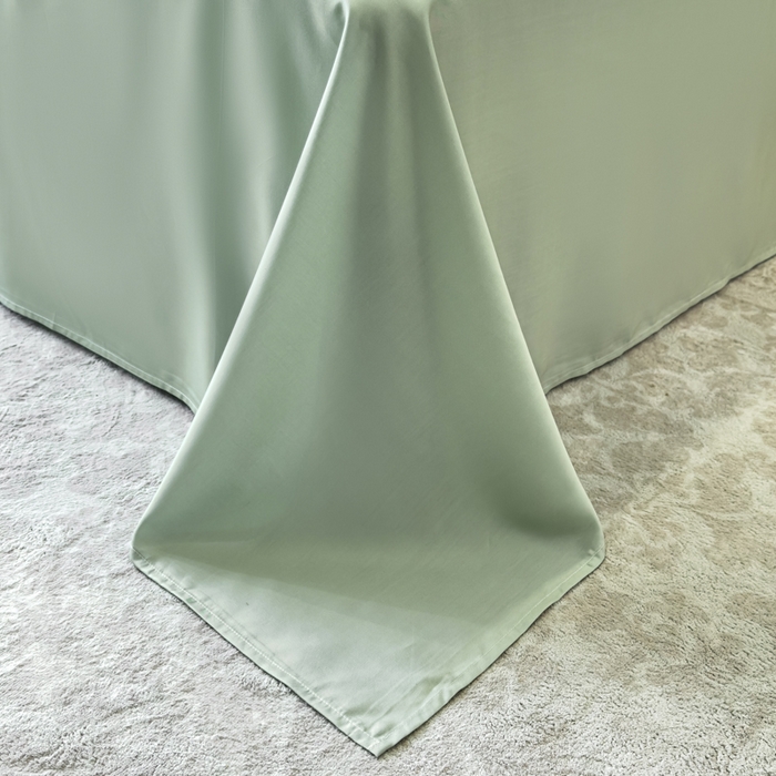 91家纺网 家纺一手货源 找家纺 芊寻家居 2025春夏新款50支莱赛尔天丝贡缎数码印花麻绳款四件套高端礼盒 果蔓白