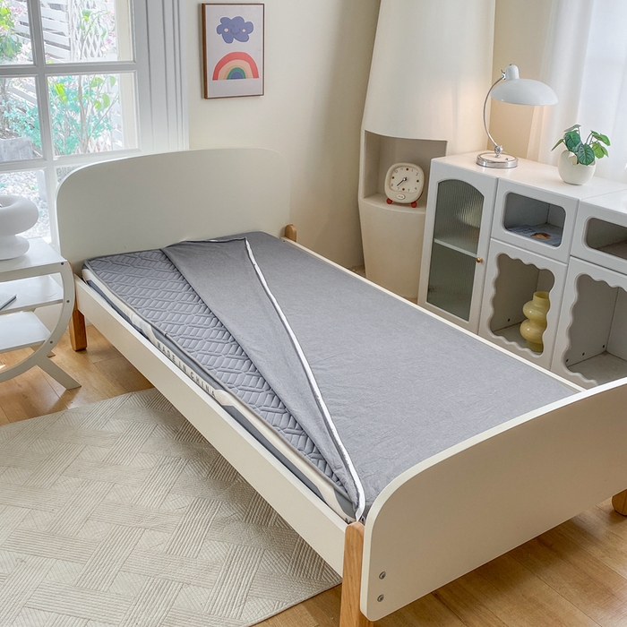 91家纺网 家纺一手货源 找家纺 凌云家纺 2025新款A类全棉水洗棉床垫套 烟灰