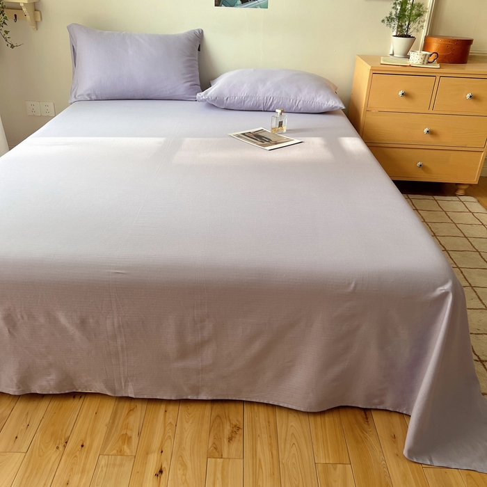 91家纺网 家纺一手货源 找家纺 蜜宿 2025新款A类全棉人字纹床单 床单：梦紫