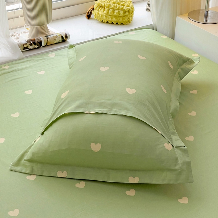 91家纺网 家纺一手货源 找家纺 依庭 2025新款全棉印花花卉款四件套单品系列-单枕套 幸运星