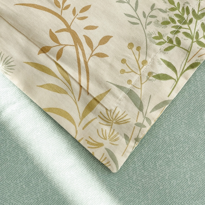 91家纺网 家纺一手货源 找家纺 依庭 2025新款全棉印花花卉款四件套单品系列-单枕套 仙草