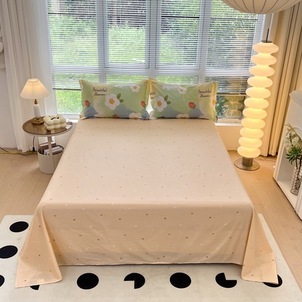 91家纺网 家纺一手货源 找家纺 （总）依庭 2025新款全棉印花花卉款四件套单品系列-单床单