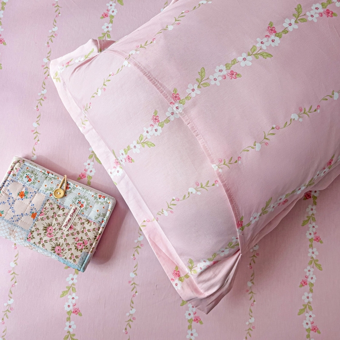 91家纺网 家纺一手货源 找家纺 依庭 2025新款全棉印花花卉款四件套单品系列-单枕套 云听若舞