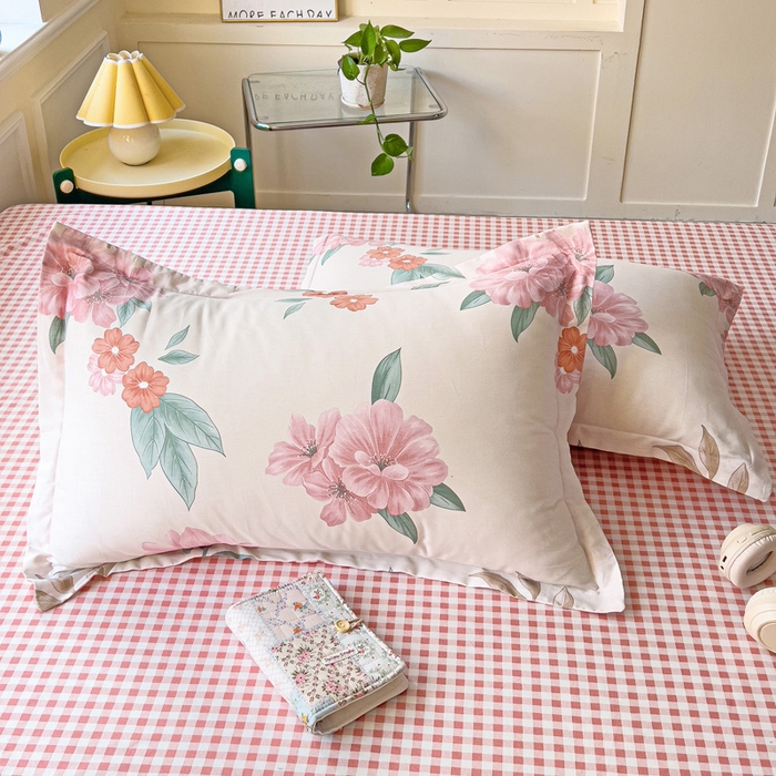 91家纺网 家纺一手货源 找家纺 依庭 2025新款全棉印花花卉款四件套单品系列-单枕套 抒情花季