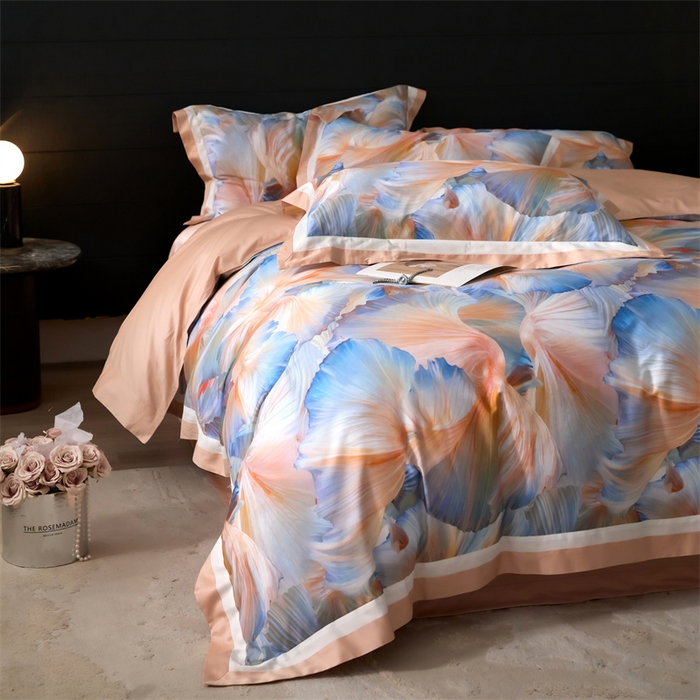 91家纺网 家纺一手货源 找家纺 宏羽纺家纺 2025年高支高密大版数码印花春夏新品 涟漪