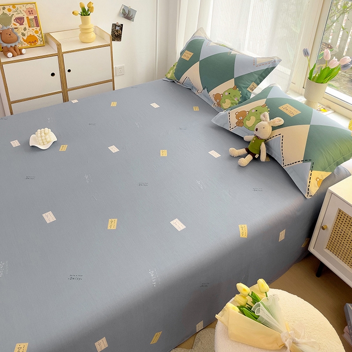 91家纺网 家纺一手货源 找家纺 依庭 2025新款全棉印花花卉款四件套单品系列-单床单 淘淘龙-B版