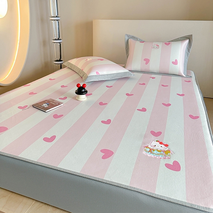 91家纺网 家纺一手货源 找家纺 （总）Sweet dreams甜梦 2025新款母婴级7A抗菌养生冰藤席席子凉席-影棚2床笠款