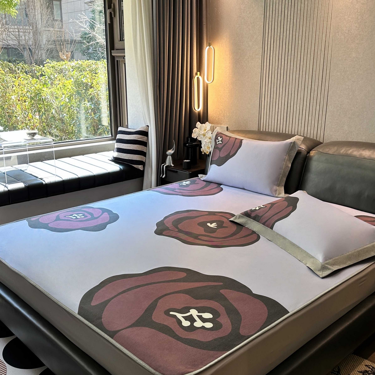 91家纺网 家纺一手货源 找家纺 （总）JUICY 橘滋家纺 2025新款夏日高端轻奢简约数码卡通冰丝席高级凉席床笠