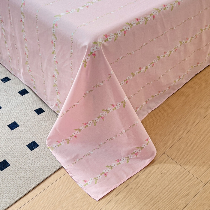 91家纺网 家纺一手货源 找家纺 依庭 2025新款全棉印花花卉款四件套单品系列-单床单 云听若舞