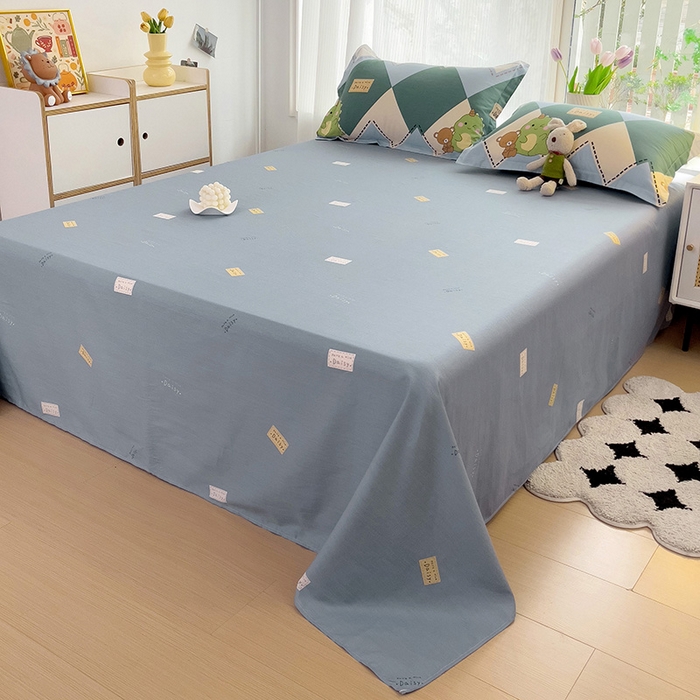 91家纺网 家纺一手货源 找家纺 依庭 2025新款全棉印花花卉款四件套单品系列-单床单 淘淘龙-B版