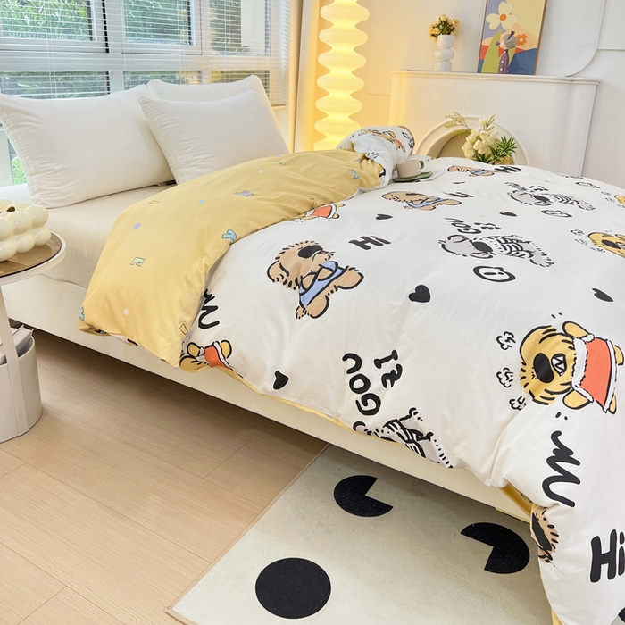 91家纺网 家纺一手货源 找家纺 依庭 2025新款全棉印花花卉款四件套单品系列-单被套 乖蒂奇