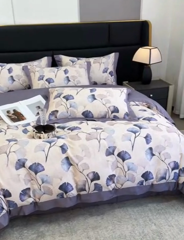 91家纺网 家纺一手货源 找家纺 宏羽纺家纺 2025年高支高密大版数码印花春夏新品 叶意浓