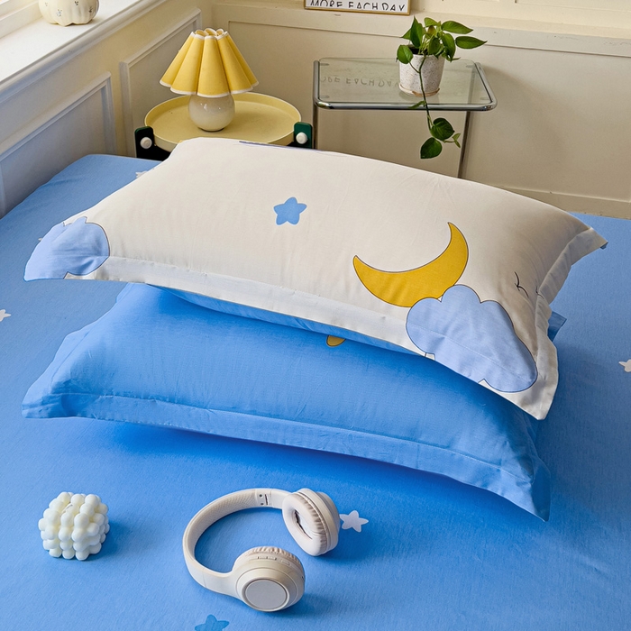 91家纺网 家纺一手货源 找家纺 依庭 2025新款全棉印花花卉款四件套单品系列-单枕套 水上乐园