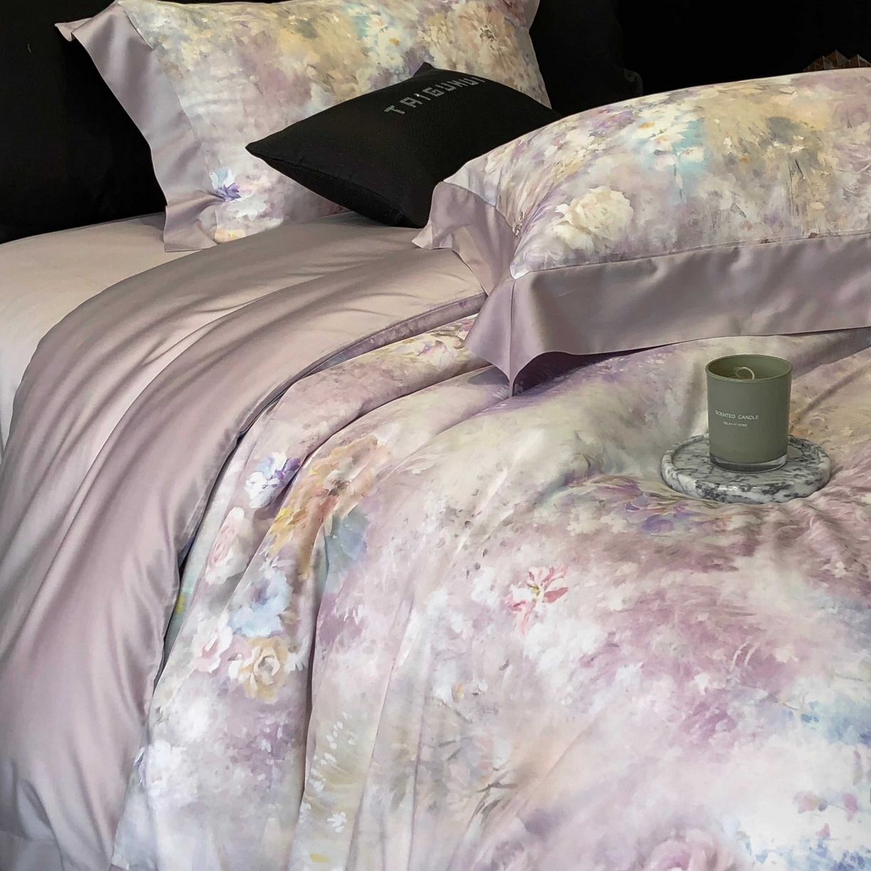 91家纺网 家纺一手货源 找家纺 （总）2025新款高支高密长绒棉专版数码印花双拼系列四件套-卡梅伦【券后不低于378】