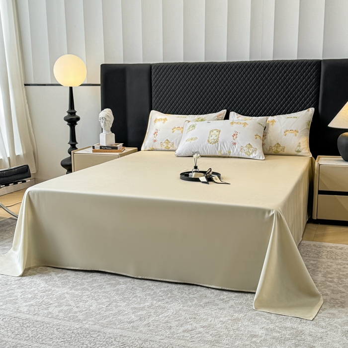 91家纺网 家纺一手货源 找家纺 芊寻家居 2025春夏新款50支莱赛尔天丝贡缎数码印花麻绳款四件套高端礼盒 洛丽塔米