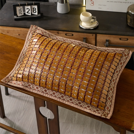 91家纺网 家纺一手货源 找家纺 （总）仁宇枕业 2025新款新品天然竹席麻将凉枕夏季款竹席荞麦枕头枕芯