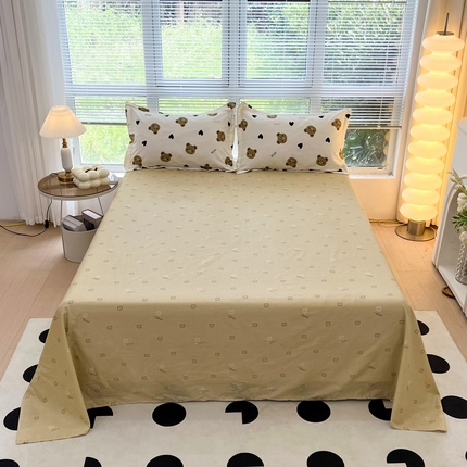 依庭 2025新款全棉印花花卉款四件套单品系列-单床单 熊圆圆