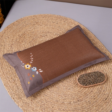 织布人 2025新款荞麦枕夏季凉感科技布PE藤枕夏凉枕头成人家用防出汗枕头 夏凉冰藤枕-国香【茶香枕】 