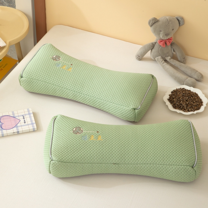 91家纺网 家纺一手货源 找家纺 织布人 2025新款荞麦枕夏季凉感豆豆枕茶叶枕夏凉荞麦枕学生成人家用硬枕 凉豆豆款-四面绿色茶香枕