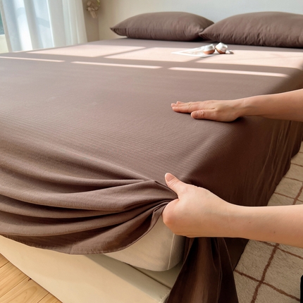 蜜宿 2025新款A类全棉人字纹床单 床单：深棕