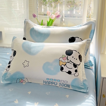 91家纺网 家纺一手货源 找家纺 （总）依庭 2025新款全棉印花花卉款四件套单品系列-单枕套