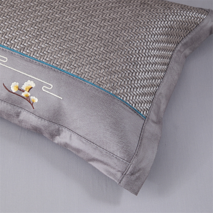 91家纺网 家纺一手货源 找家纺 织布人 2025新款荞麦枕夏季凉感科技布PE藤枕夏凉枕头成人家用防出汗枕头 夏凉科技布PE藤枕-灰色【茶香枕】 