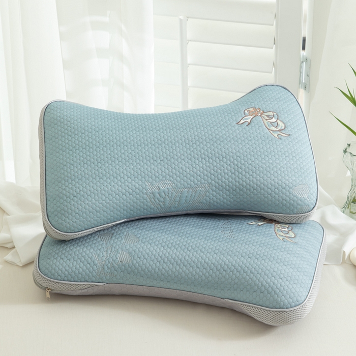 91家纺网 家纺一手货源 找家纺 织布人 2025新款荞麦枕夏季凉感豆豆枕茶叶枕夏凉荞麦枕学生成人家用硬枕 夏凉豆豆颈椎反弓款-反弓蝴蝶蓝茶香枕