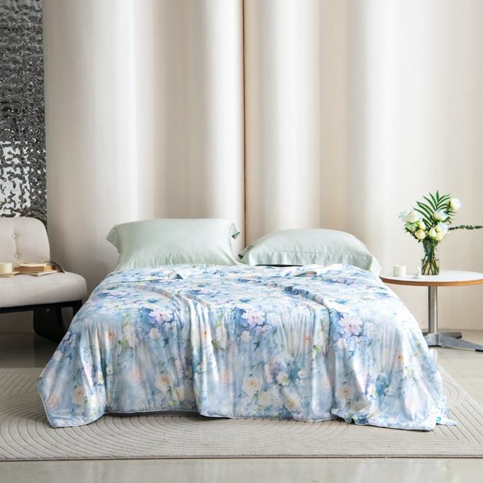 91家纺网 家纺一手货源 找家纺 好老表被业 2025新款亲肤舒适3D印花凉感丝夏被夏凉被空调被 艾维斯