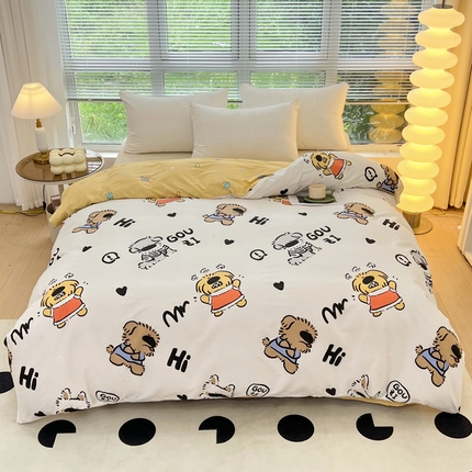 91家纺网 家纺一手货源 找家纺 （总）依庭 2025新款全棉印花花卉款四件套单品系列-单被套