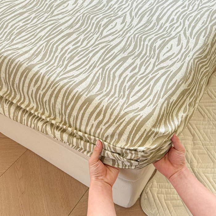 91家纺网 家纺一手货源 找家纺 2025新款老粗布三件套-床笠款 斑马纹