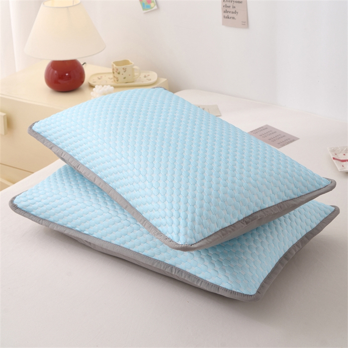 91家纺网 家纺一手货源 找家纺 大熊枕芯 2025新款冰豆豆凉感隔脏枕套 冰豆豆枕套-蓝