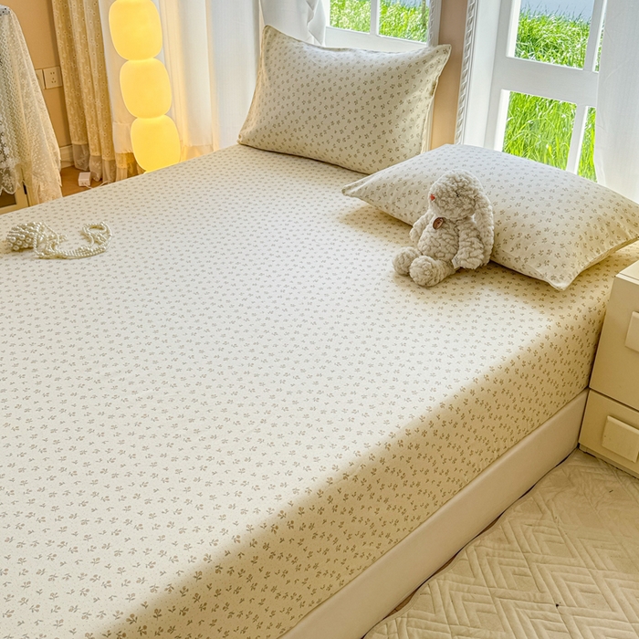 91家纺网 家纺一手货源 找家纺 2025新款老粗布三件套-床笠款 星语