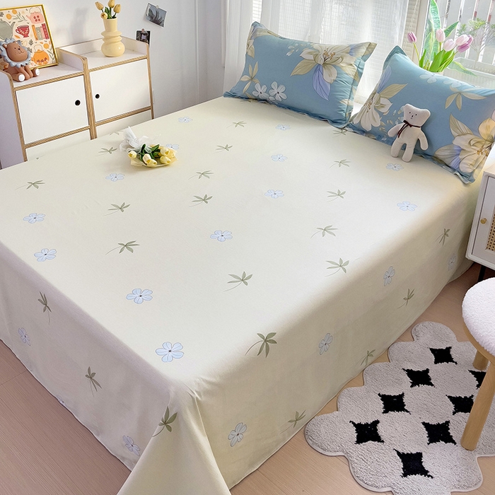 91家纺网 家纺一手货源 找家纺 依庭 2025新款全棉印花花卉款四件套单品系列-单床单 雅韵花香