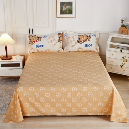 91家纺网 家纺一手货源 找家纺 （总）依庭 2025新款全棉印花花卉款四件套单品系列-单床单