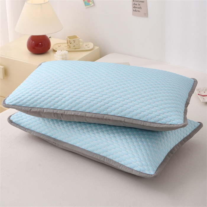 91家纺网 家纺一手货源 找家纺 大熊枕芯 2025新款冰豆豆凉感隔脏枕套 冰豆豆枕套-蓝
