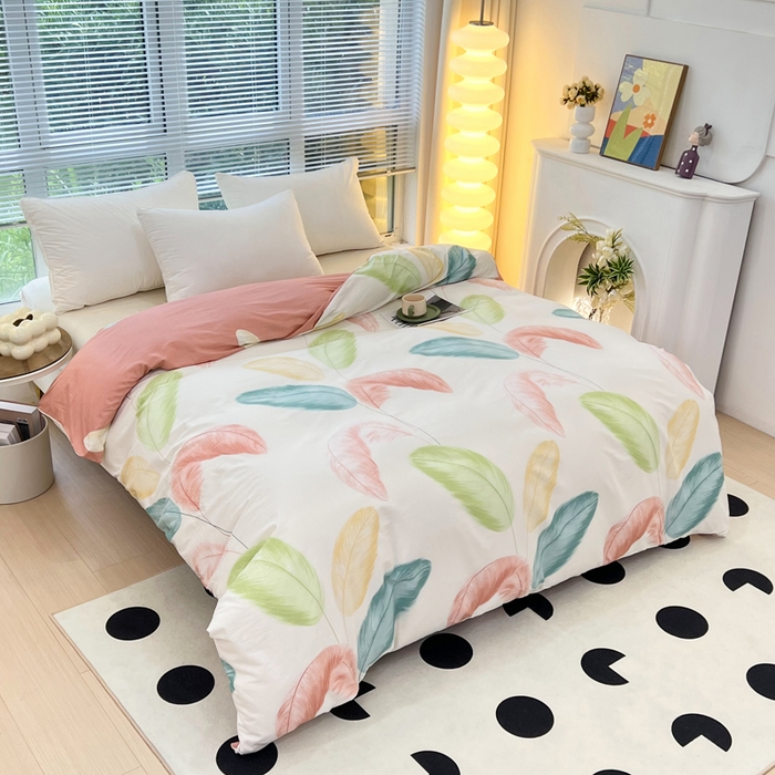 91家纺网 家纺一手货源 找家纺 依庭 2025新款全棉印花花卉款四件套单品系列-单被套 卡西娅