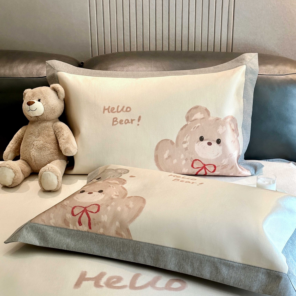 91家纺网 家纺一手货源 找家纺 JUICY 橘滋家纺 2025新款夏日高端轻奢数码冰丝奢简高级凉席床笠 大眼熊仔