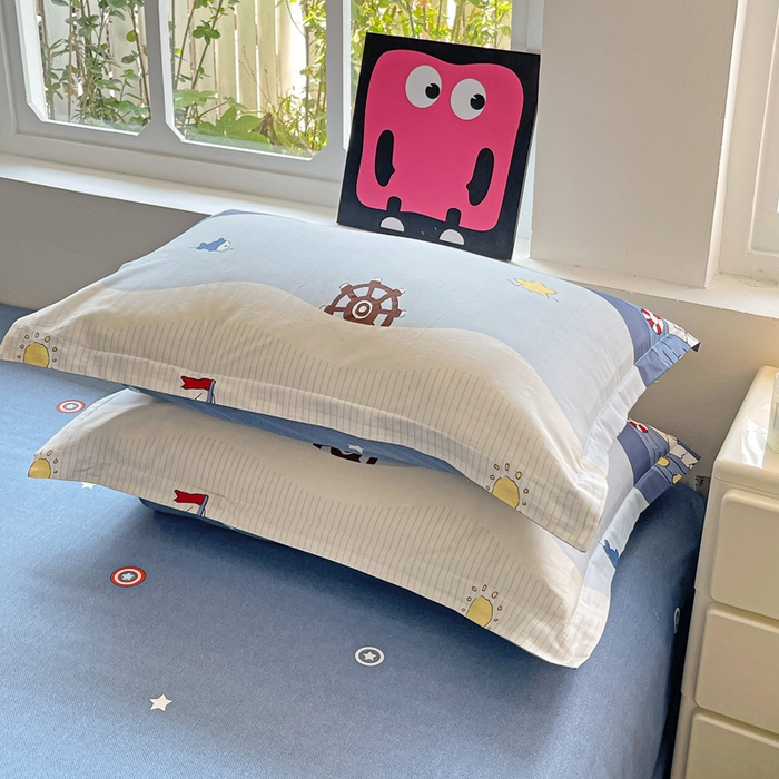 91家纺网 家纺一手货源 找家纺 依庭 2025新款全棉印花花卉款四件套单品系列-单枕套 星夜号