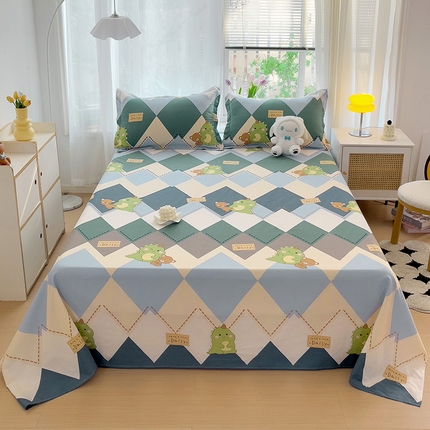 91家纺网 家纺一手货源 找家纺 （总）依庭 2025新款全棉印花花卉款四件套单品系列-单床单