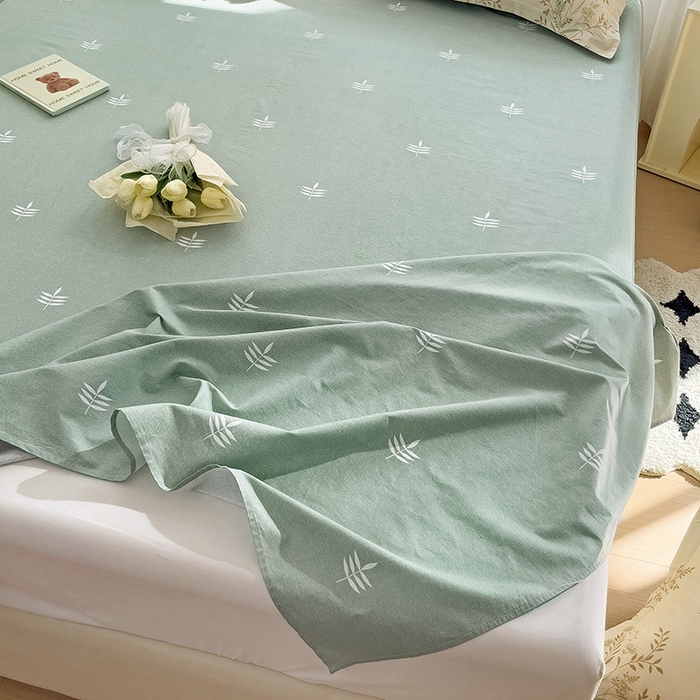 91家纺网 家纺一手货源 找家纺 依庭 2025新款全棉印花花卉款四件套单品系列-单床单 仙草