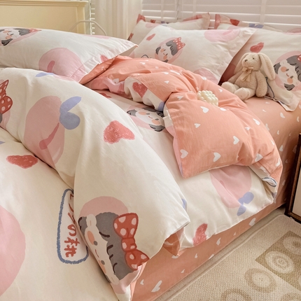 91家纺网 家纺一手货源 找家纺 （总）依庭 2025新款全棉印花花卉款四件套单品系列-单被套