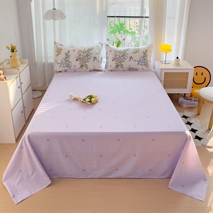 91家纺网 家纺一手货源 找家纺 （总）依庭 2025新款全棉印花花卉款四件套单品系列-单床单