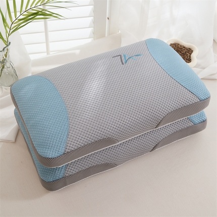 91家纺网 家纺一手货源 找家纺 织布人 2025新款荞麦枕夏季凉感枕7A级凉感防出汗夏凉枕成人家用颈椎硬枕 夏凉豆豆7A护颈款-灰色茶香枕